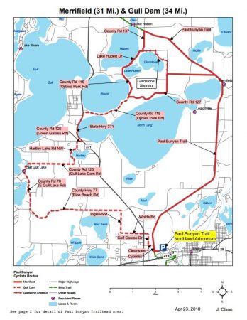 Bike Trail Maps - Merrifield & Gull Dam - Brainerd MN Biking - MN Bike ...