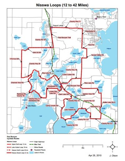 Bike Trail Maps - Nisswa Loops - Brainerd MN Biking - MN Bike Trails