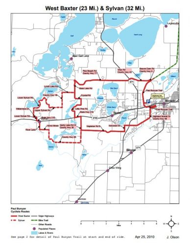 Bike Trail Maps - West Baxter and Sylvan Lake - Brainerd MN Biking - MN ...